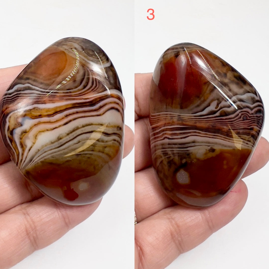 Sardonyx Chalcedony Onyx Palm Stone Meditation Healing Crystal