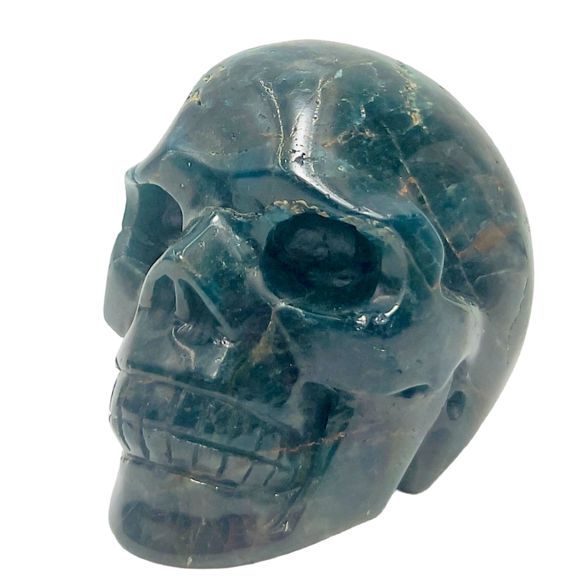 Blue Apatite Skull Healing Crystal Carving 699g