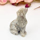 Small White Crazy Lace Agate Crystal Wolves Dogs Crystal Carvings Australian Seller