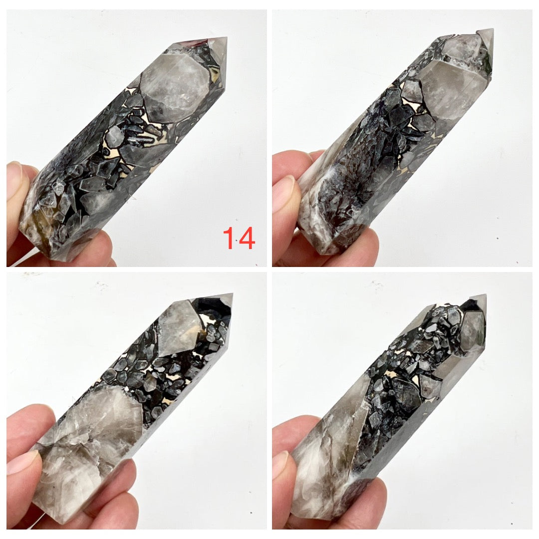 Mosaic Chalcedony Quartz Rare Points Towers Crystal Generators