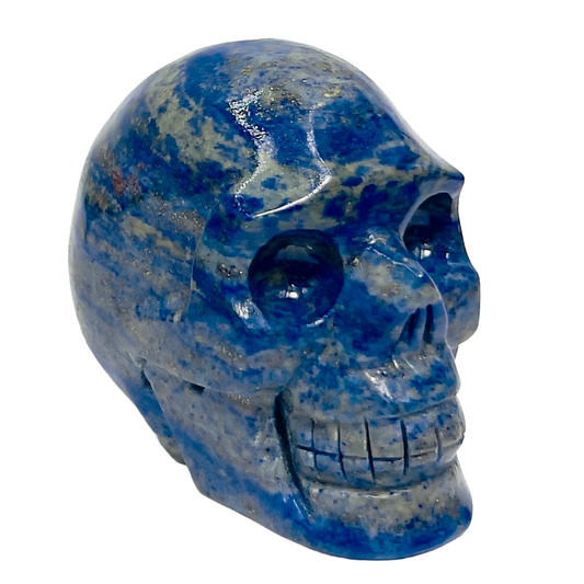 Lapis Lazuli with Pyrite Skull Healing Crystal Carving 609g