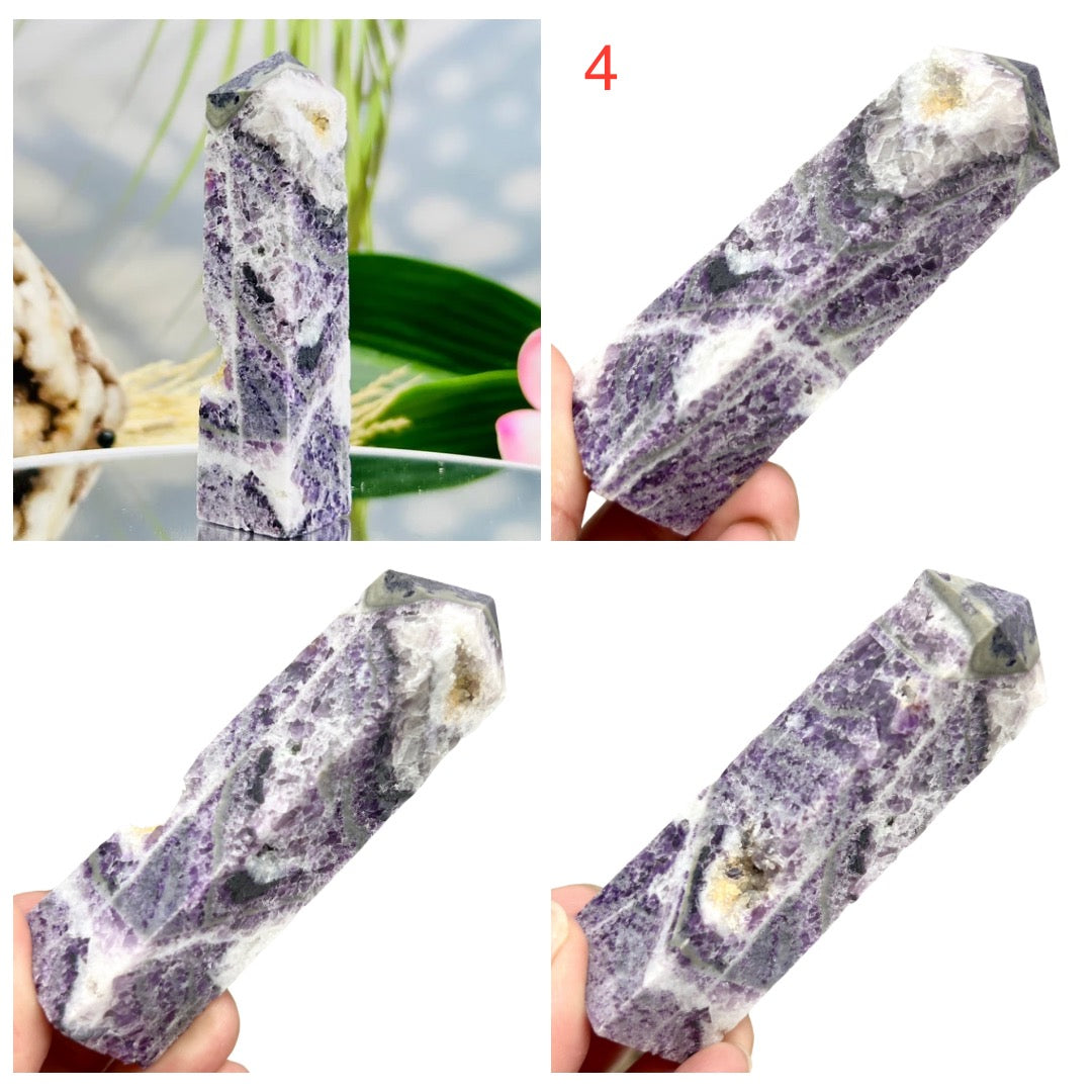 Purple Fluorite Sphalerite Towers Points Healing Crystal Generators