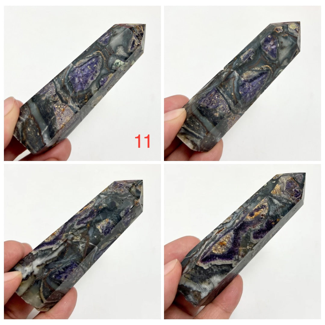 Purple Brecciated Jasper Points Towers Crystal Generators