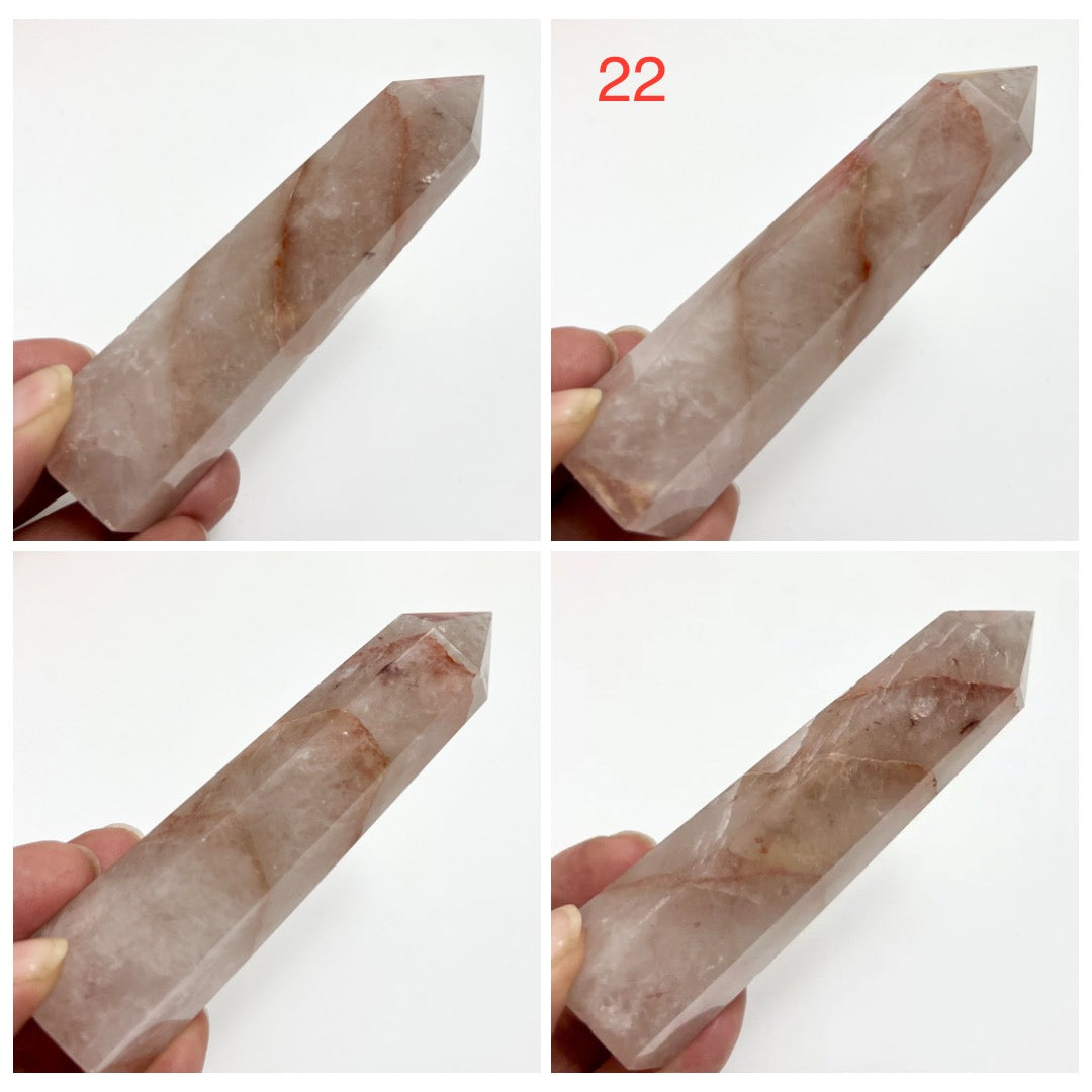 Hematoid Fire Quartz Points Towers Crystal Generators