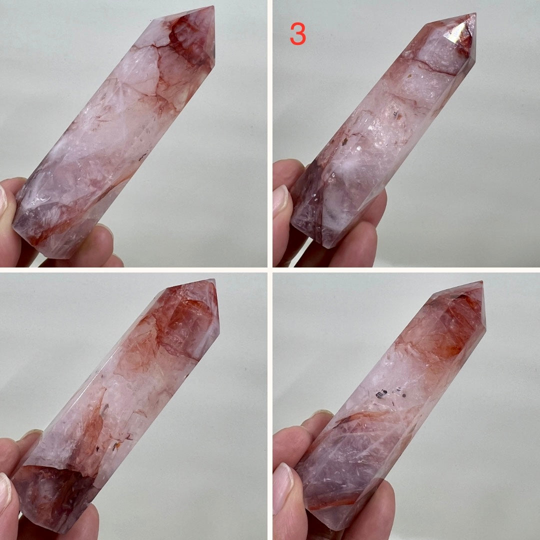 Hematoid Fire Quartz Points Towers Crystal Generators