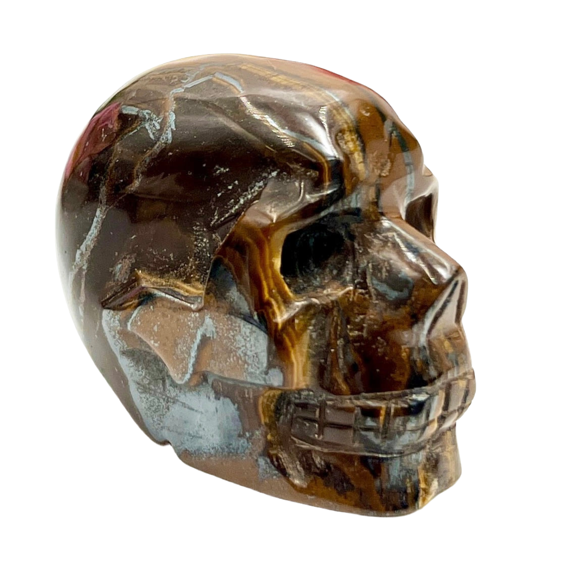 Tigers Iron Red Jasper Hematite Skull Skull Mugglestone 2 Inches Crystal Carving