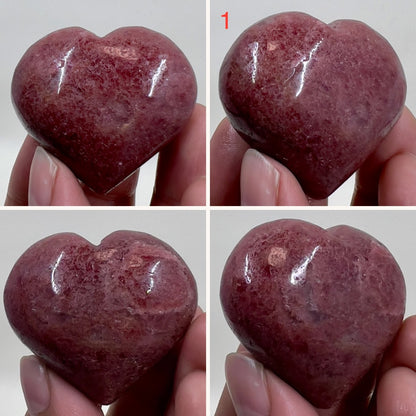 Rhodonite Hearts Crystal Carving Australian Seller