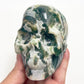 Moss Agate Skull Healing Crystal Carving 707g