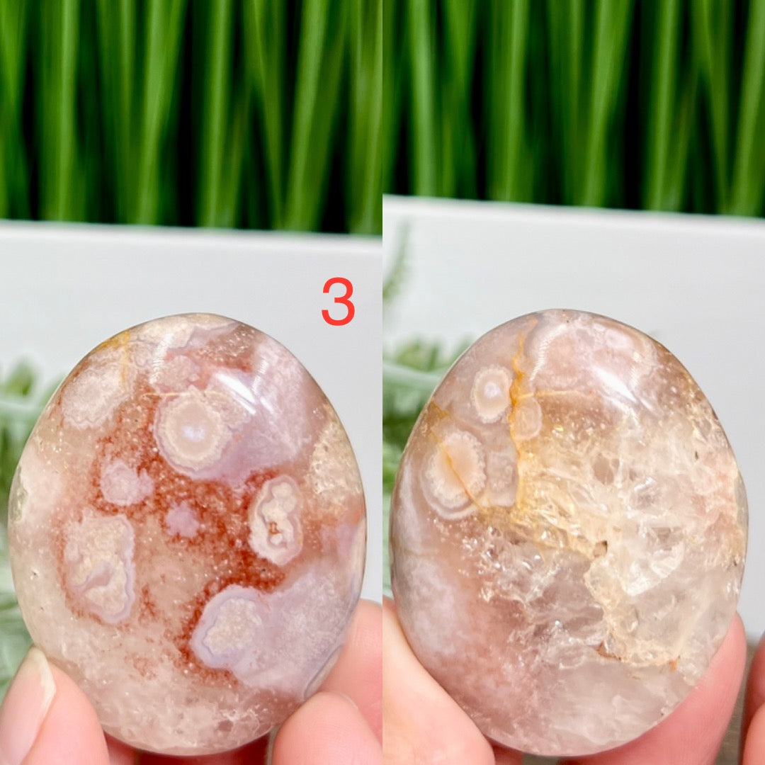 Flower Agate Palm Stones Healing Meditation Reiki Crystals