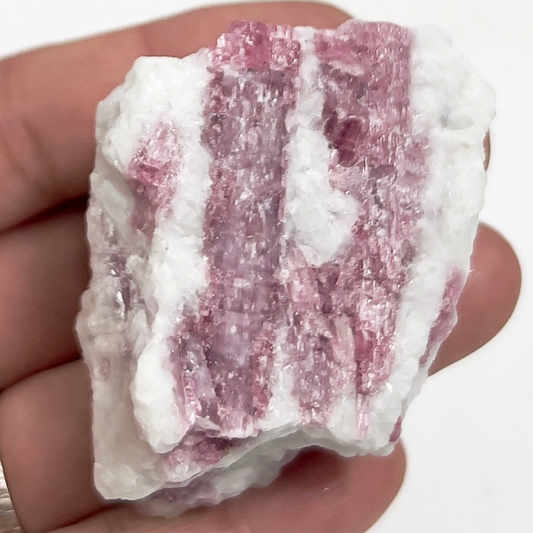 Pink Tourmaline in Feldspar Natural Healing Crystal Raw Specimen 87g