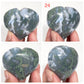 Moss Agate Hearts Healing Crystal Carvings