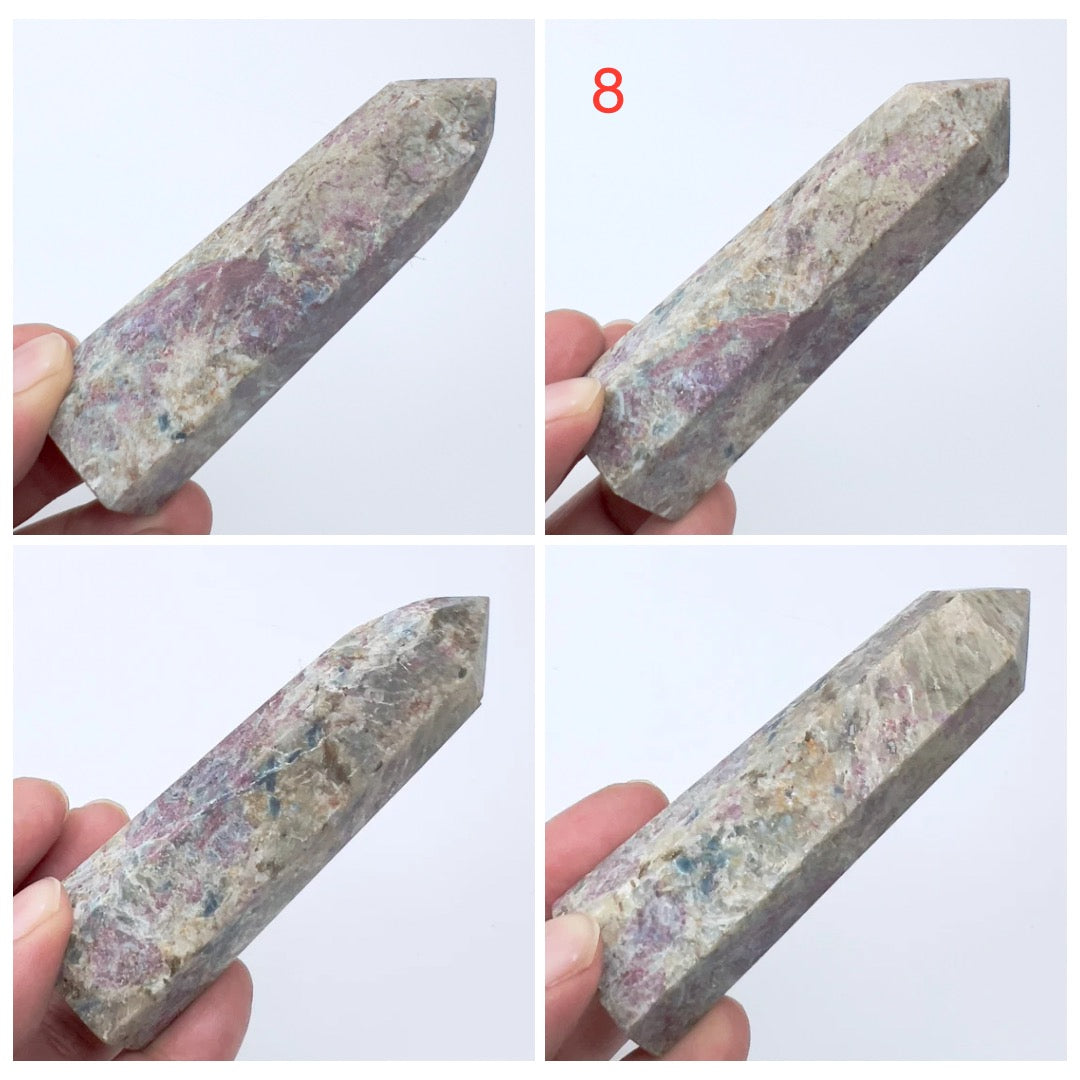 Ruby In Kyanite Points UV Reactive Natural Crystal Generators Australian Seller