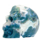 Moss Agate Skull Healing Crystal Carving 877g