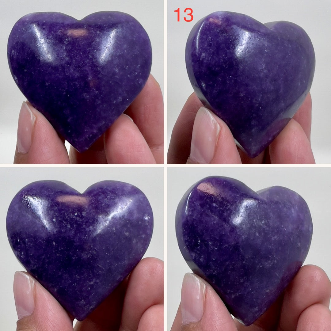 Lepidolite Purple Mica Hearts Crystal Carvings Australian Seller