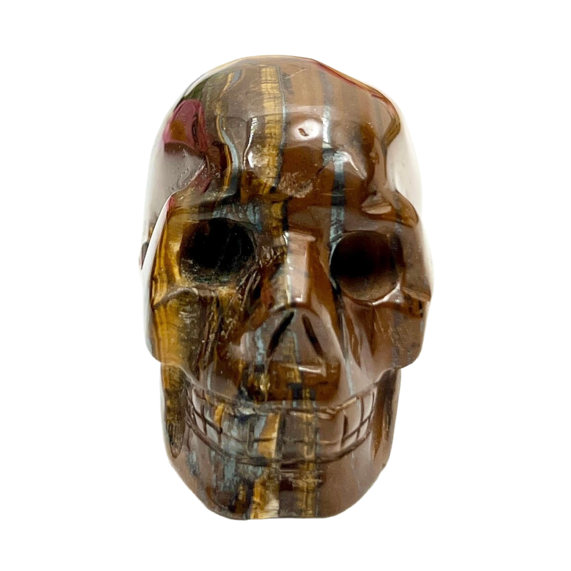 Tigers Iron Red Jasper Hematite Skull Skull Mugglestone 2 Inches Crystal Carving