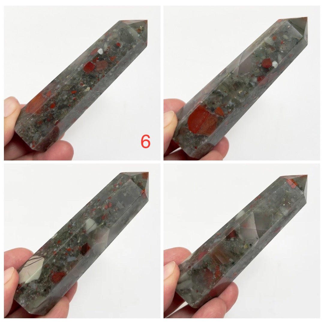 Setonite African Jasper Bloodstone Points Towers Crystal Generators