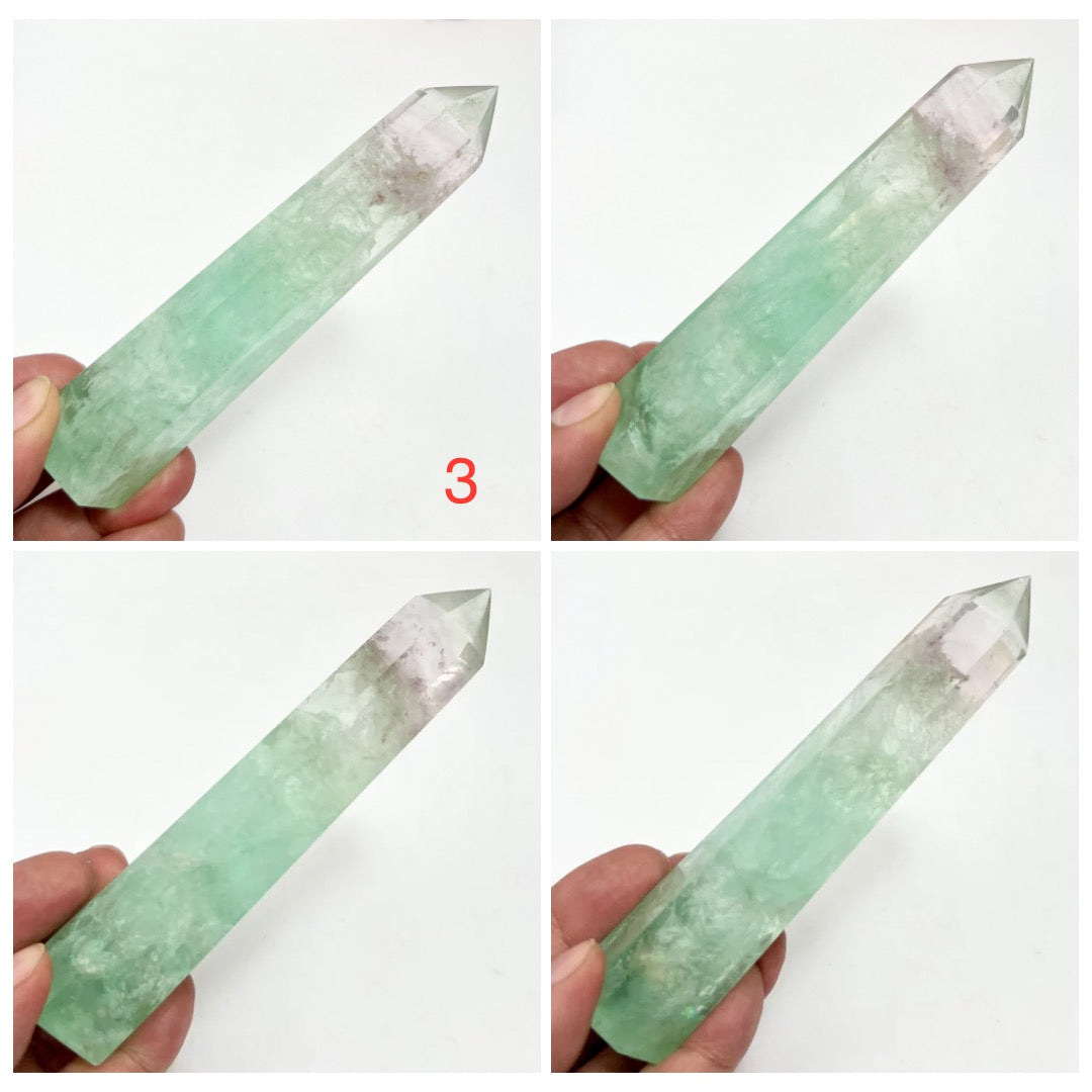 Watermelon Fluorite Points Towers Crystal Generators