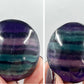 Rainbow Fluorite Palm Stone Crystal Healing Natural Worry Meditation Gemstone