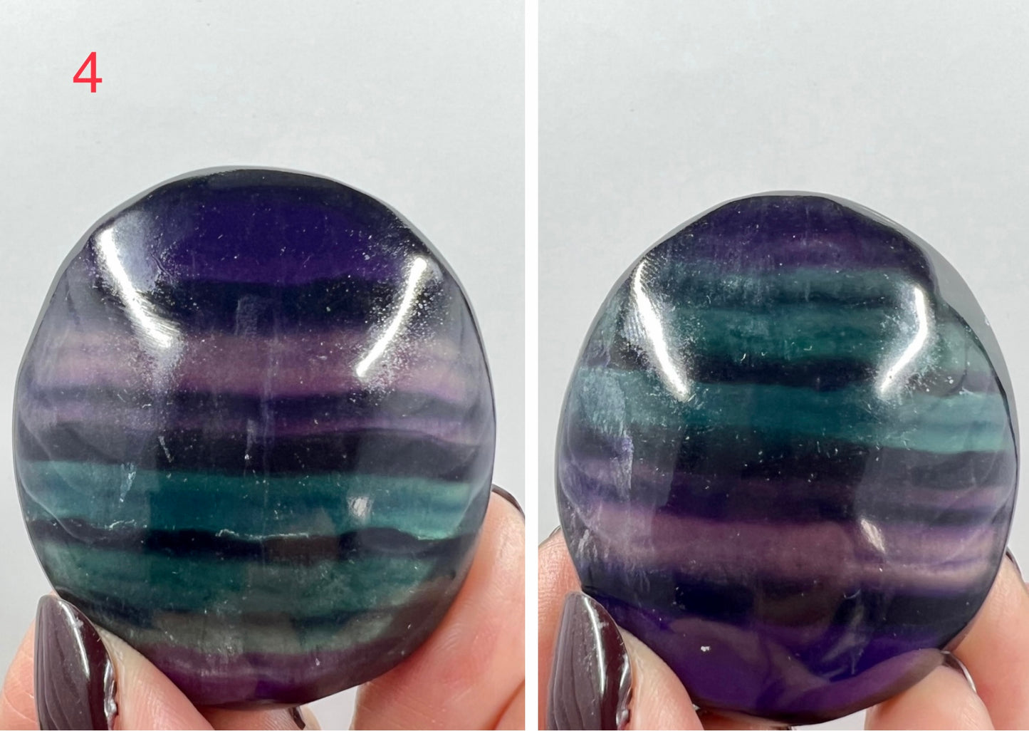 Rainbow Fluorite Palm Stone Crystal Healing Natural Worry Meditation Gemstone