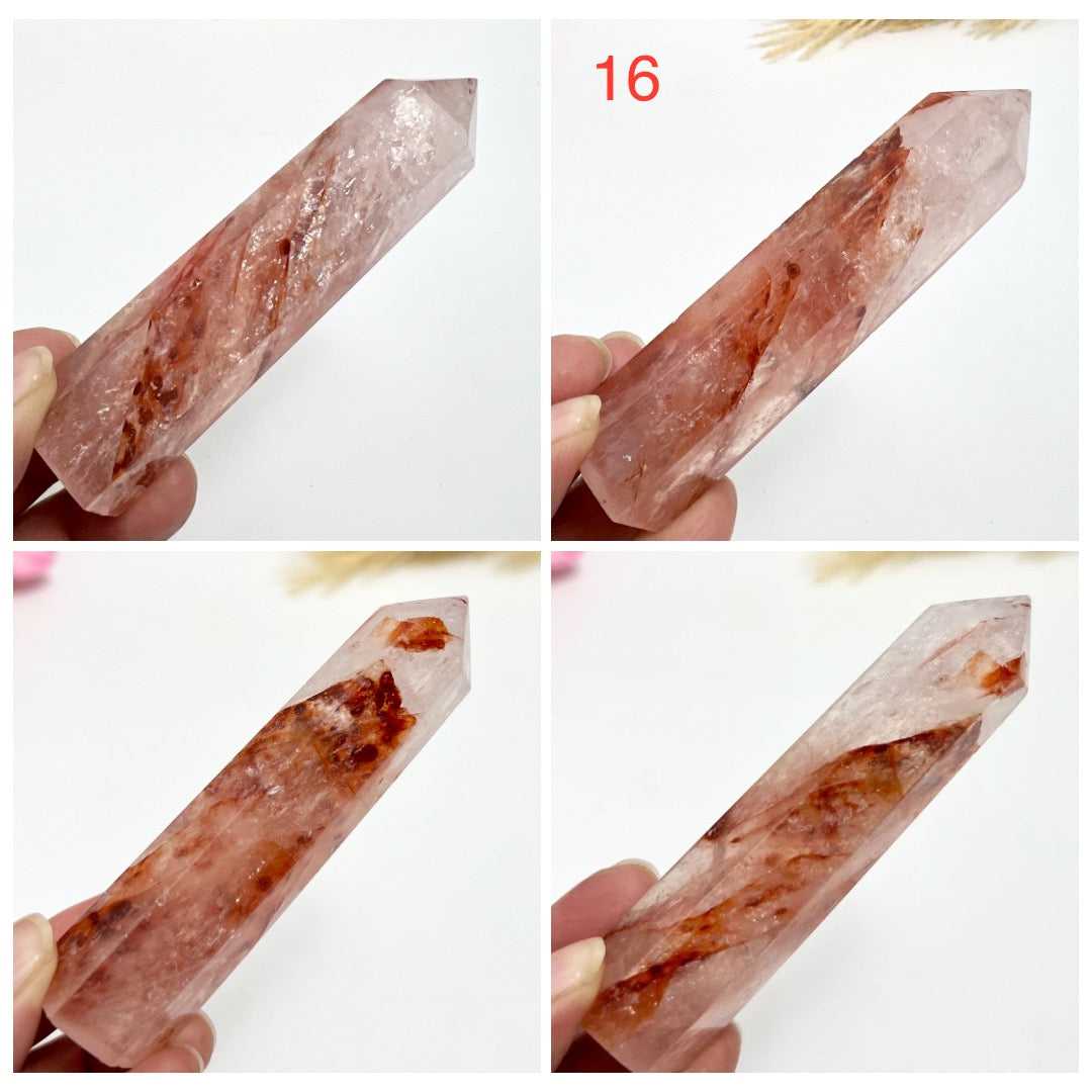 Hematoid Fire Quartz Points Towers Crystal Generators