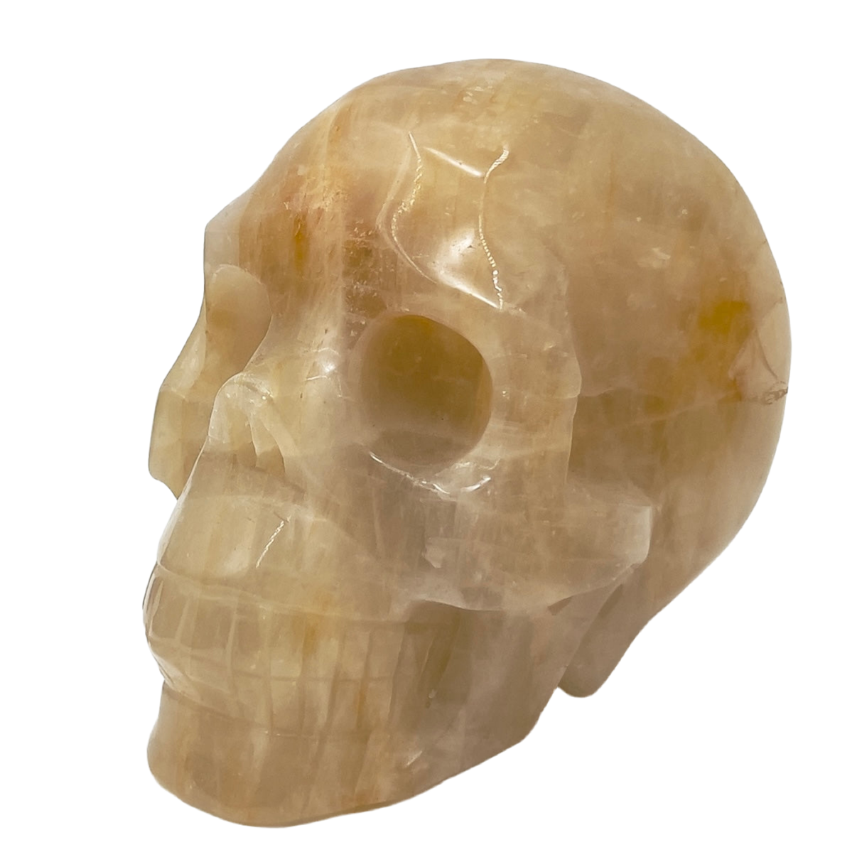 Golden Healer Quartz Skull Healing Crystal Carving 1122g