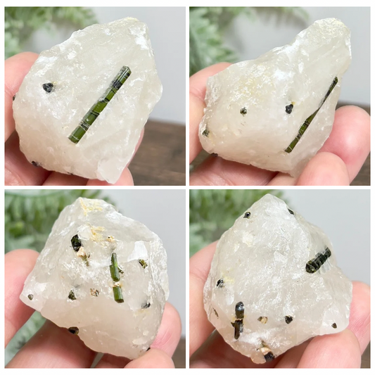 Green Tourmaline Verdelite Quartz From Brazil Natural Specimen Crystal 66g