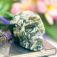 Moss Agate Skull Healing Crystal Carving 537g