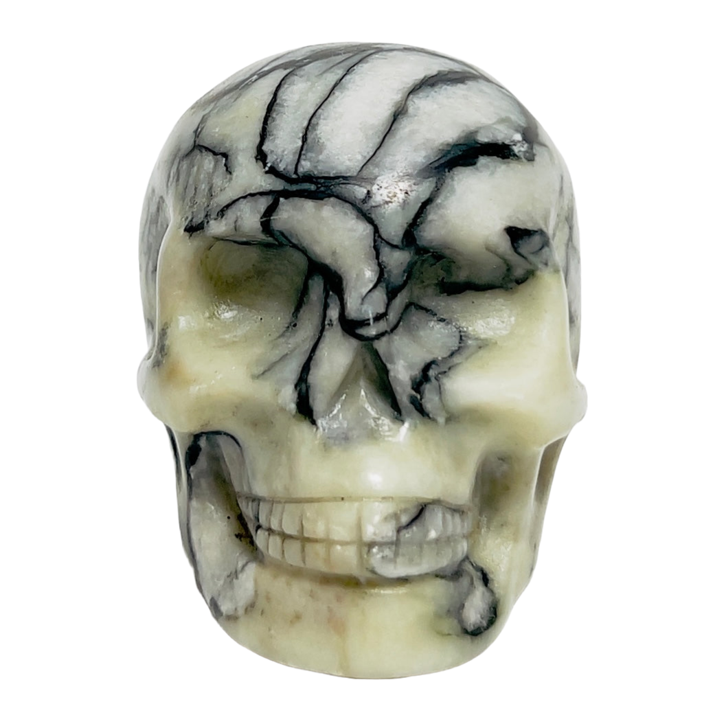 Jade Skull Healing Crystal Carving 572g