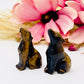 Small Tigers Eye Wolves Dogs Crystal Carvings Australian Seller