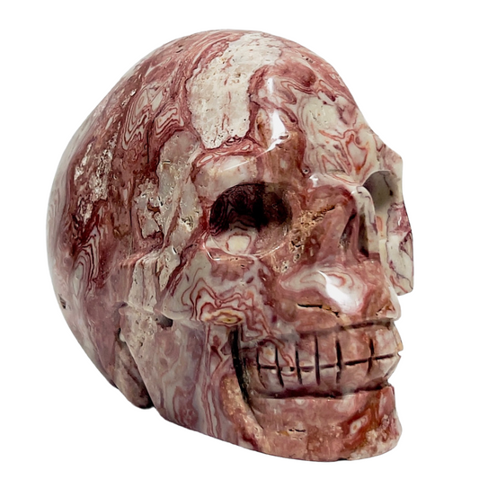 Red Onyx Skull Healing Crystal Carving 860g