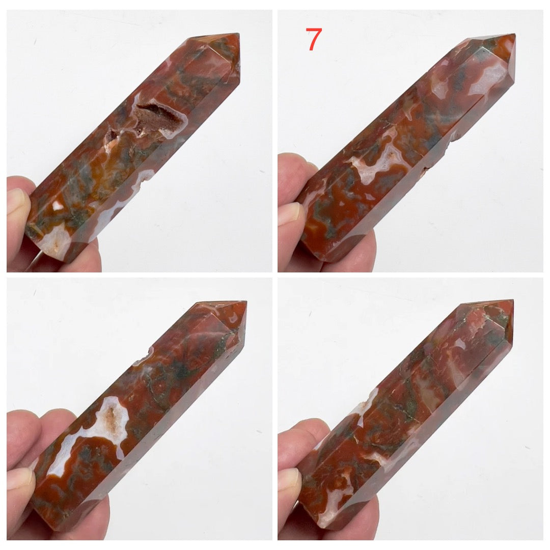 Red Moss Agate Points Rare Healing Crystal Generators