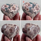 Russian Flower Cherry Blossom Jasper Hearts Healing Crystal Carvings