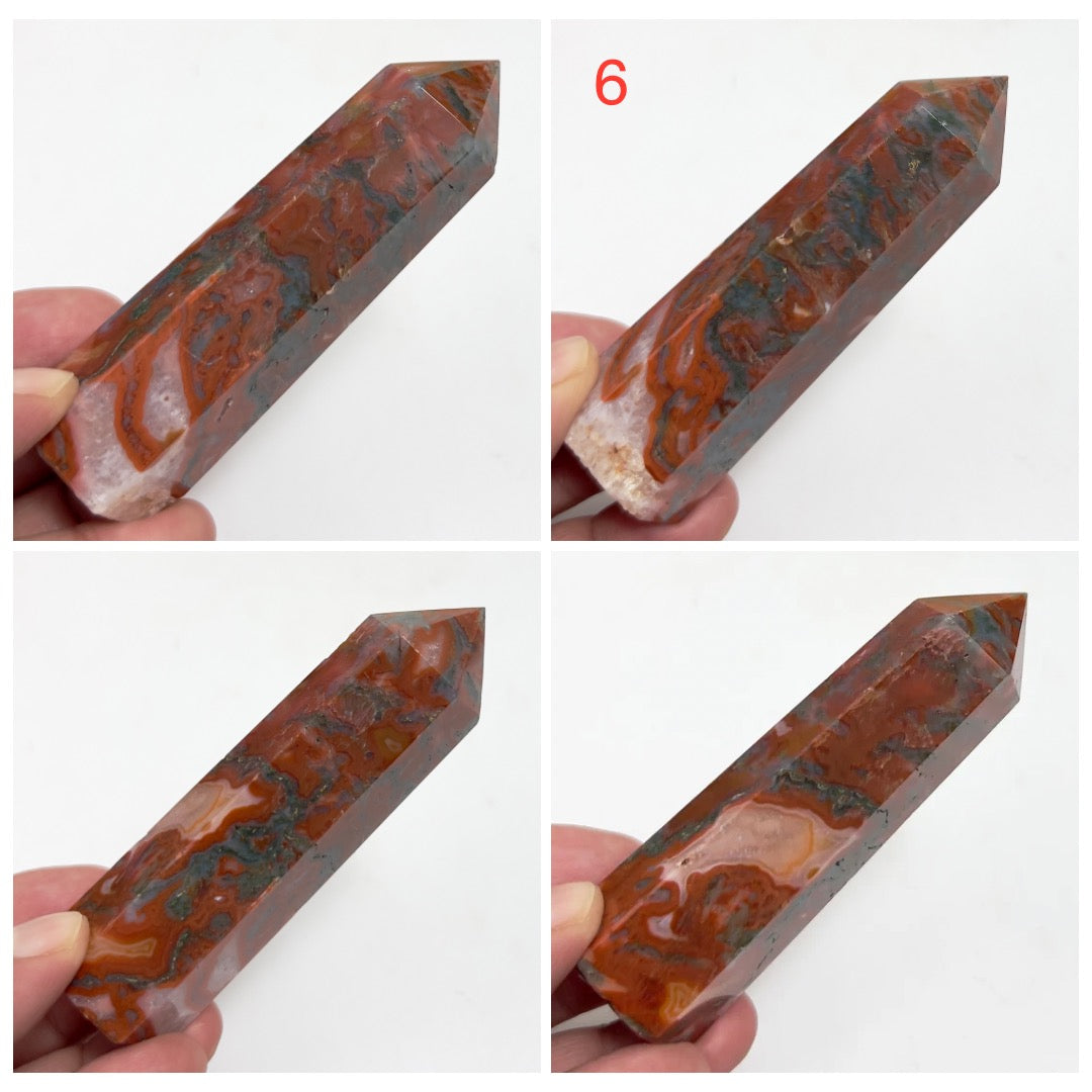 Red Moss Agate Points Rare Healing Crystal Generators