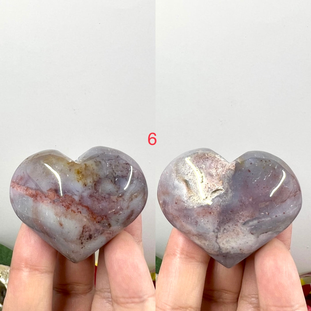 Ocean Sea Jasper Hearts Crystal Carving Australian Seller