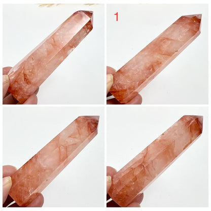 Hematoid Fire Quartz Points Towers Crystal Generators