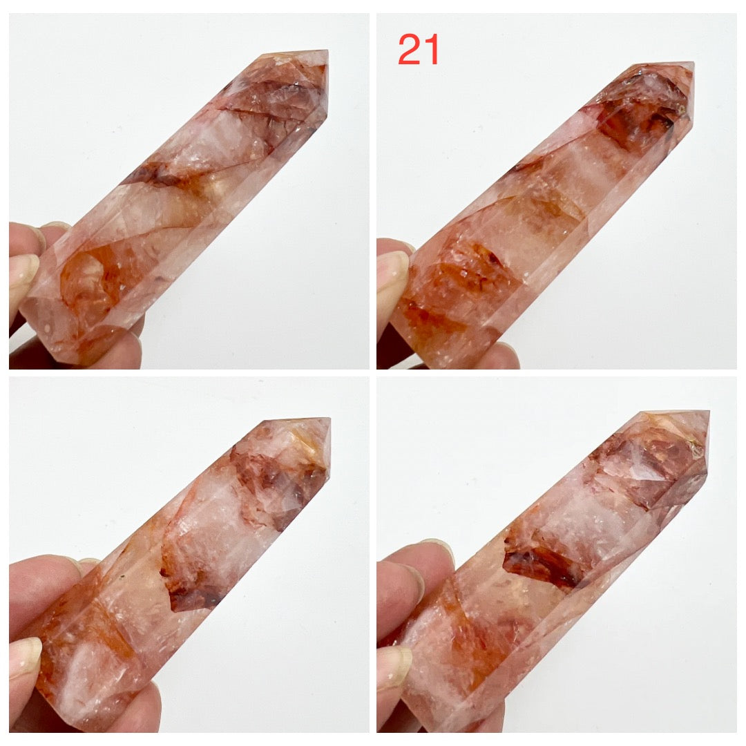 Hematoid Fire Quartz Points Towers Crystal Generators