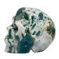 Moss Agate Skull Healing Crystal Carving 707g