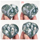 Moss Agate Hearts Healing Crystal Carvings