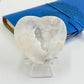 Druzy Mexican Agate Heart Quartz With Stand Crystal Carving Australian Seller