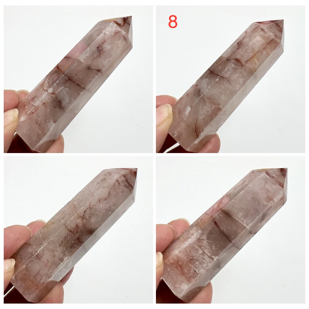 Hematoid Fire Quartz Points Towers Crystal Generators