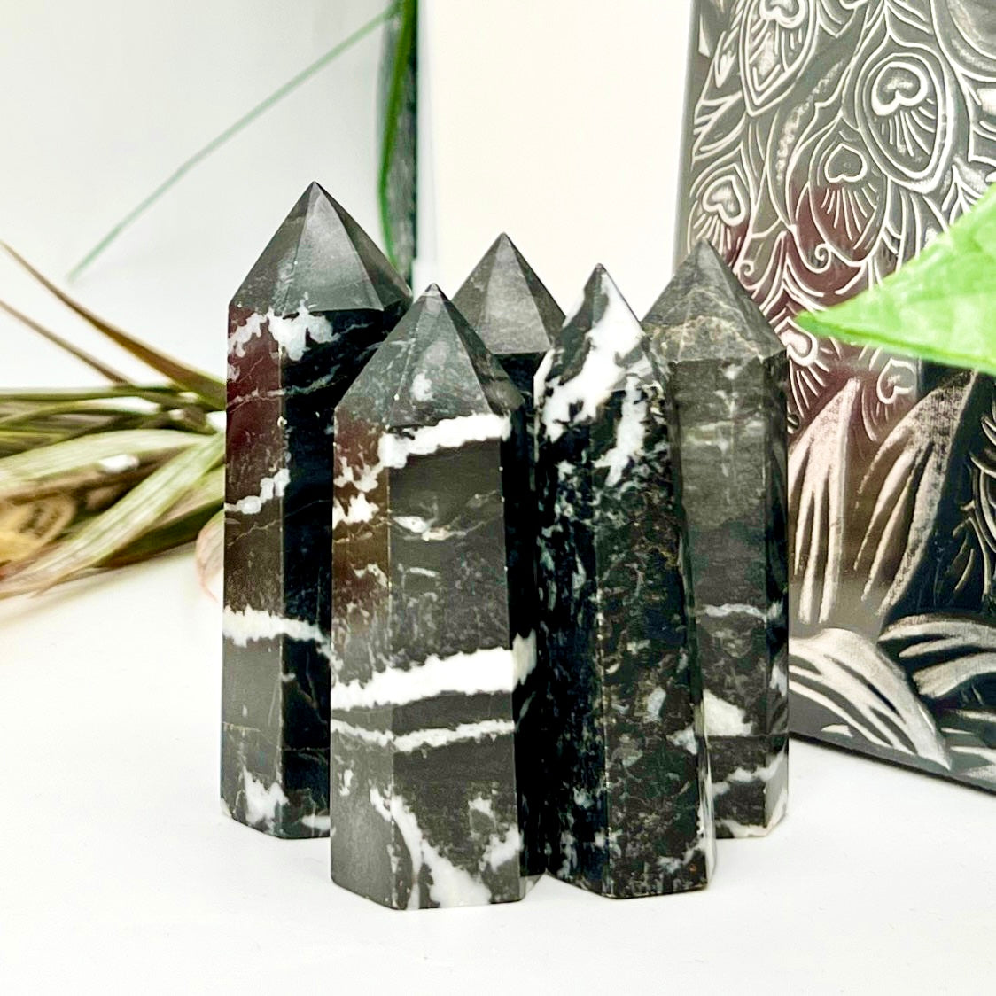 Zebra Jasper Points Towers Crystal Generators