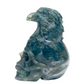 Moss Agate Eagle Bird on Skull Healing Crystal Carving 1092g