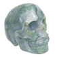 Moss Agate Skull Healing Crystal Carving 428g