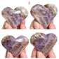 Amethyst with Mexican Lace Agate Hearts Healing Crystal Carving