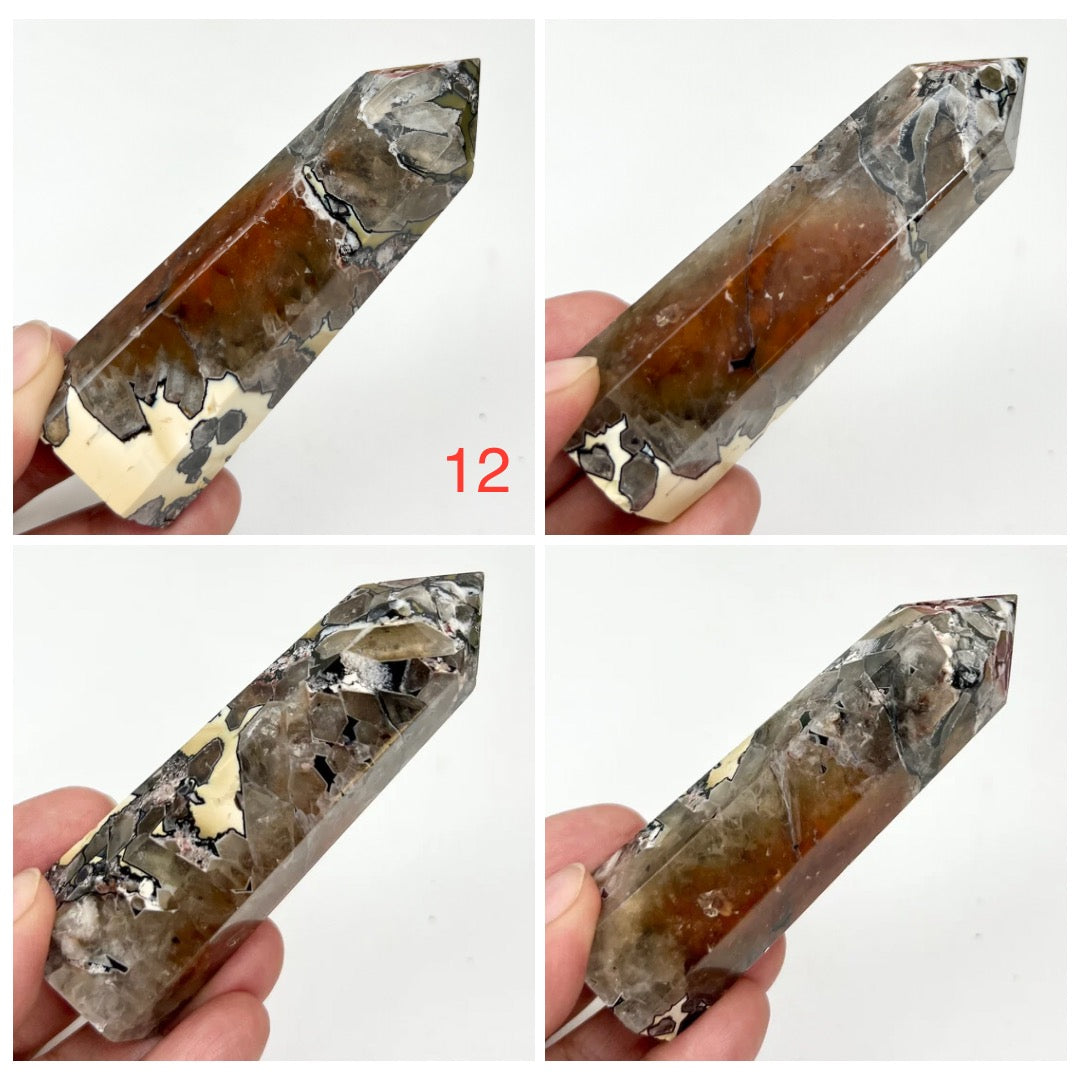 Mosaic Chalcedony Quartz Rare Points Towers Crystal Generators