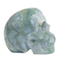 Moss Agate Skull Healing Crystal Carving 428g