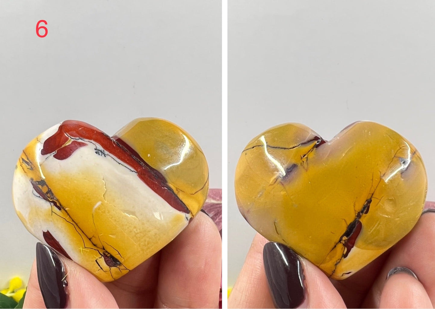 Natural Mookaite Jasper Love Heart Australian Gemstone Carved Crystal