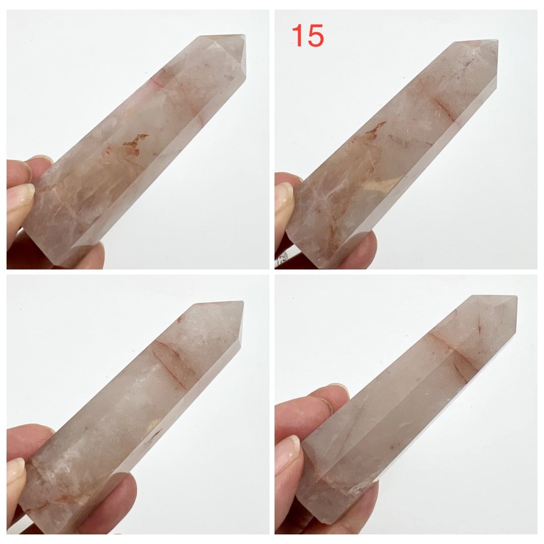 Hematoid Fire Quartz Points Towers Crystal Generators