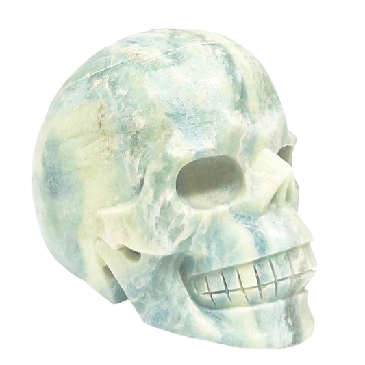 Peruvian Blue Opal Skull Healing Crystal Carving 1480g