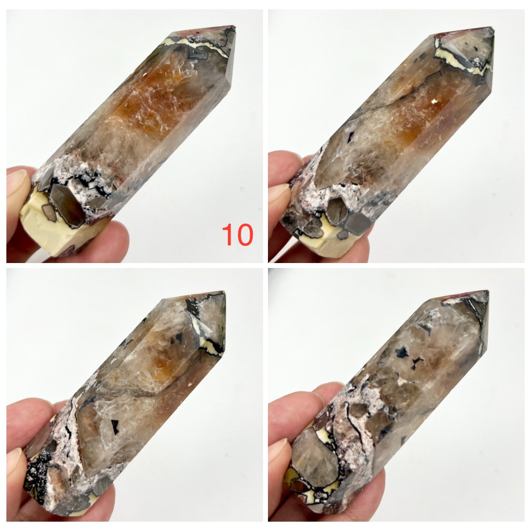 Mosaic Chalcedony Quartz Rare Points Towers Crystal Generators